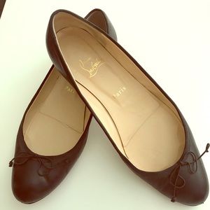Christian Louboutin Black Leather Flats